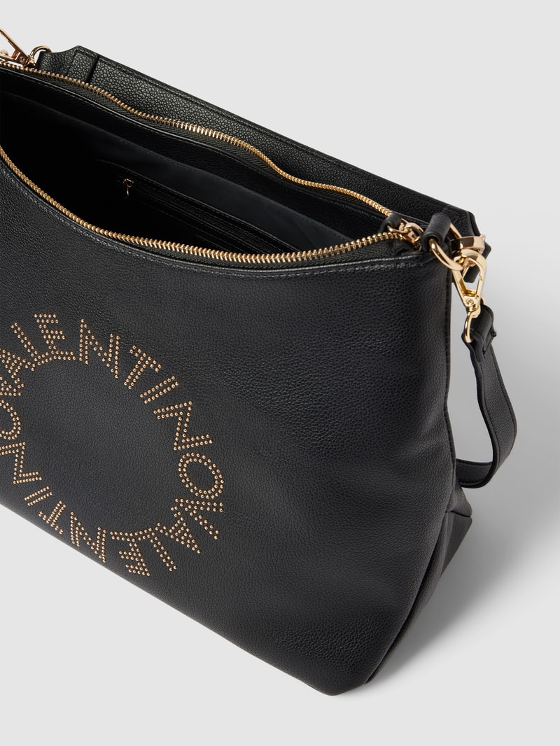 Hobo Bag mit Label-Detail in schwarz