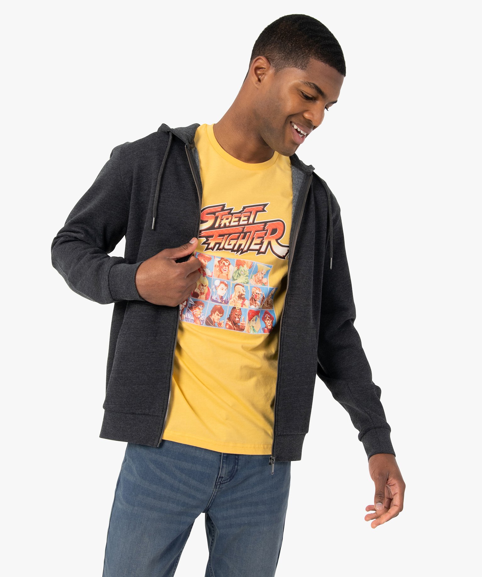 Tee-shirt homme avec motif XXL – Street Fighter jaune | GEMO