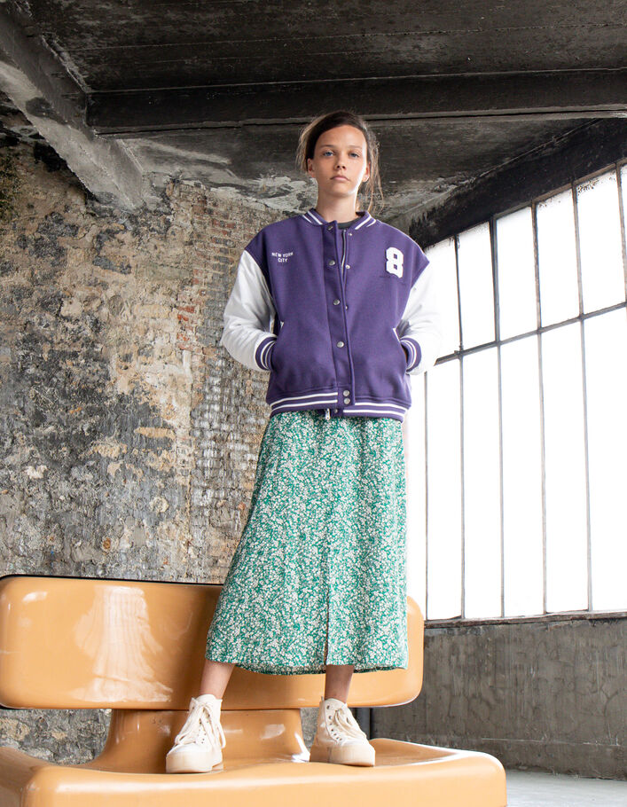 Teddy violet et blanc esprit College fille