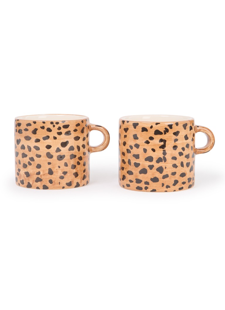 Anna + Nina  Leopard mok 25 cl set van 2