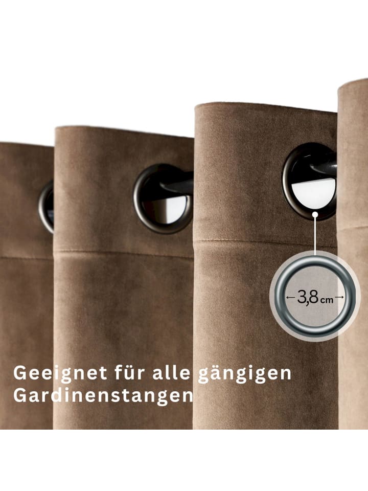 Tom Tailor TT Ösenvorhang VelvetSignature 140 x 250 cm in Braun günstig kaufen 140 x 250 cm