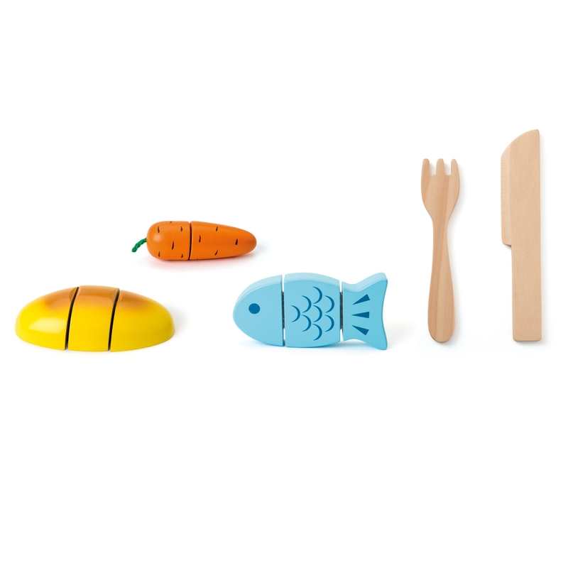 Set de déjeuner en bois à découper Oxybul