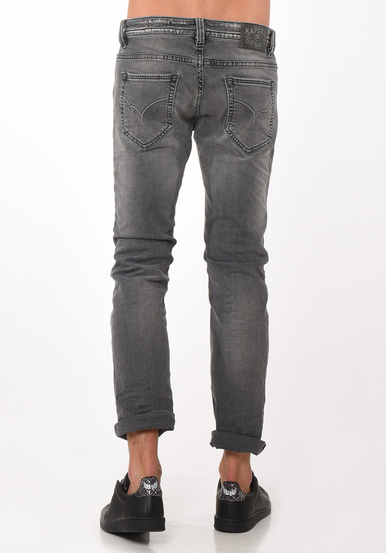 BROZZ  Jean gris délavé stretch, coupe straight
