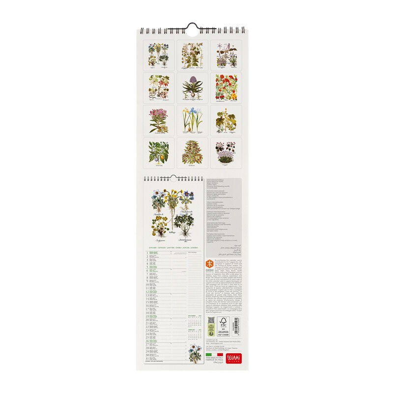 Calendario de pared 2025 - 16 x 49 cm