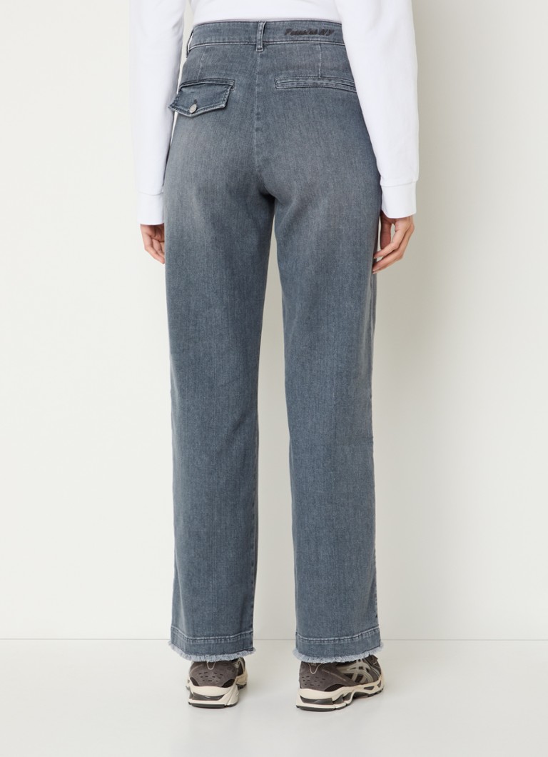Penn & Ink jeans med høy midje og rette ben i farget vask