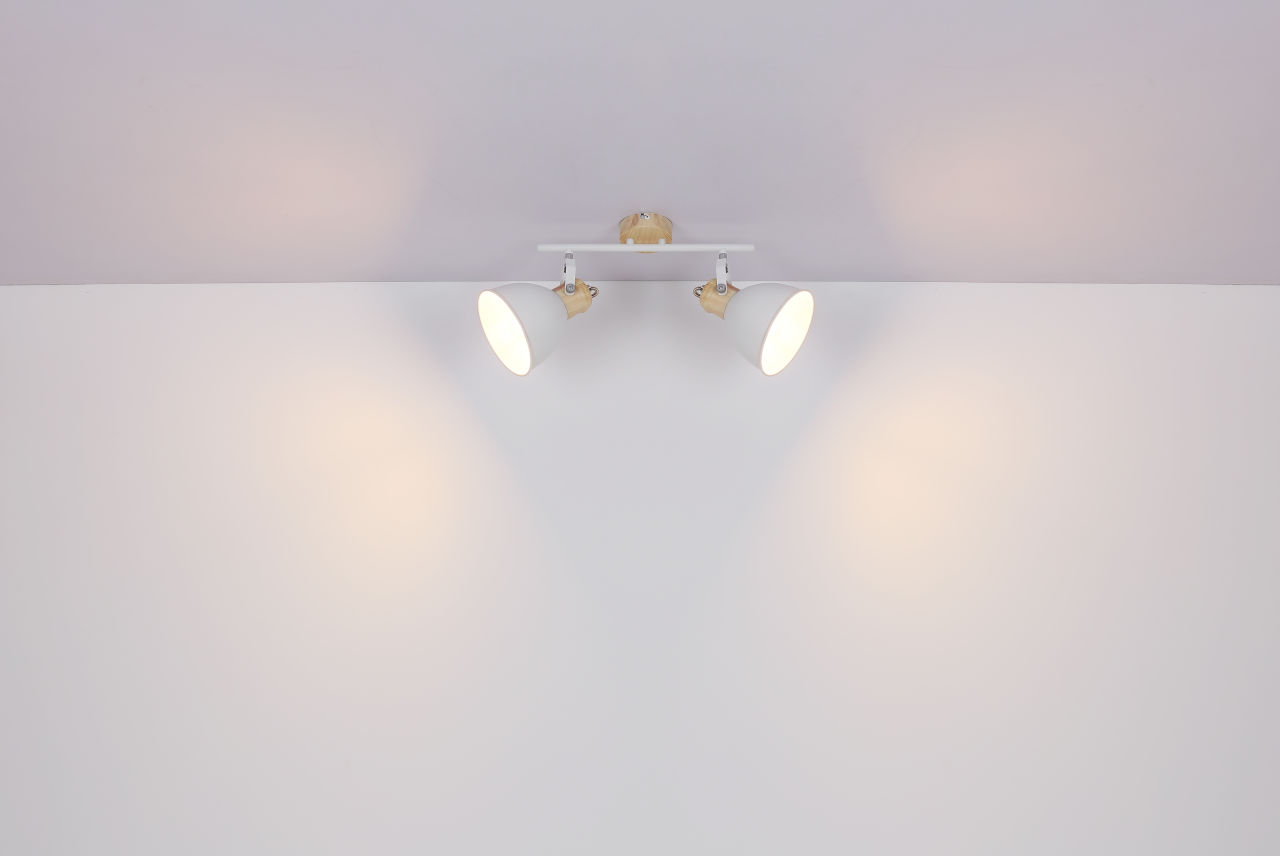 Globo Lighting - WIHO - Strahler Metall weiß, 2x E27