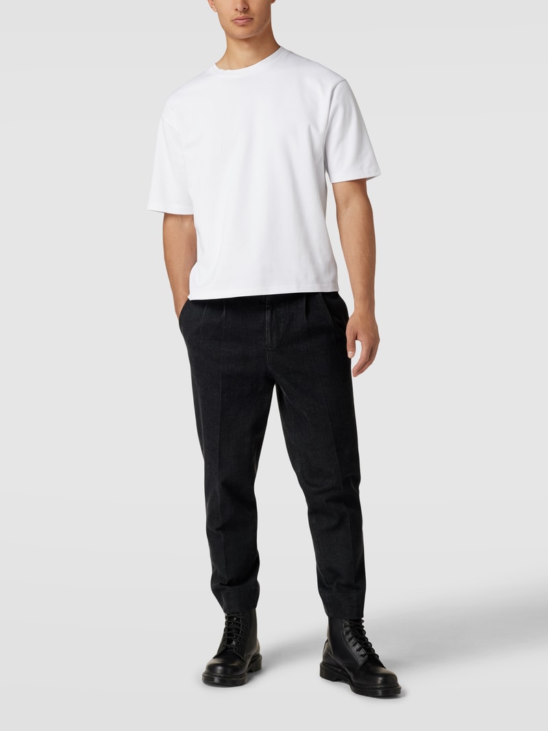 Hose mit fixierten Bundfalten Modell 'MAN WASHED WIDE LEG PANT' in jeans