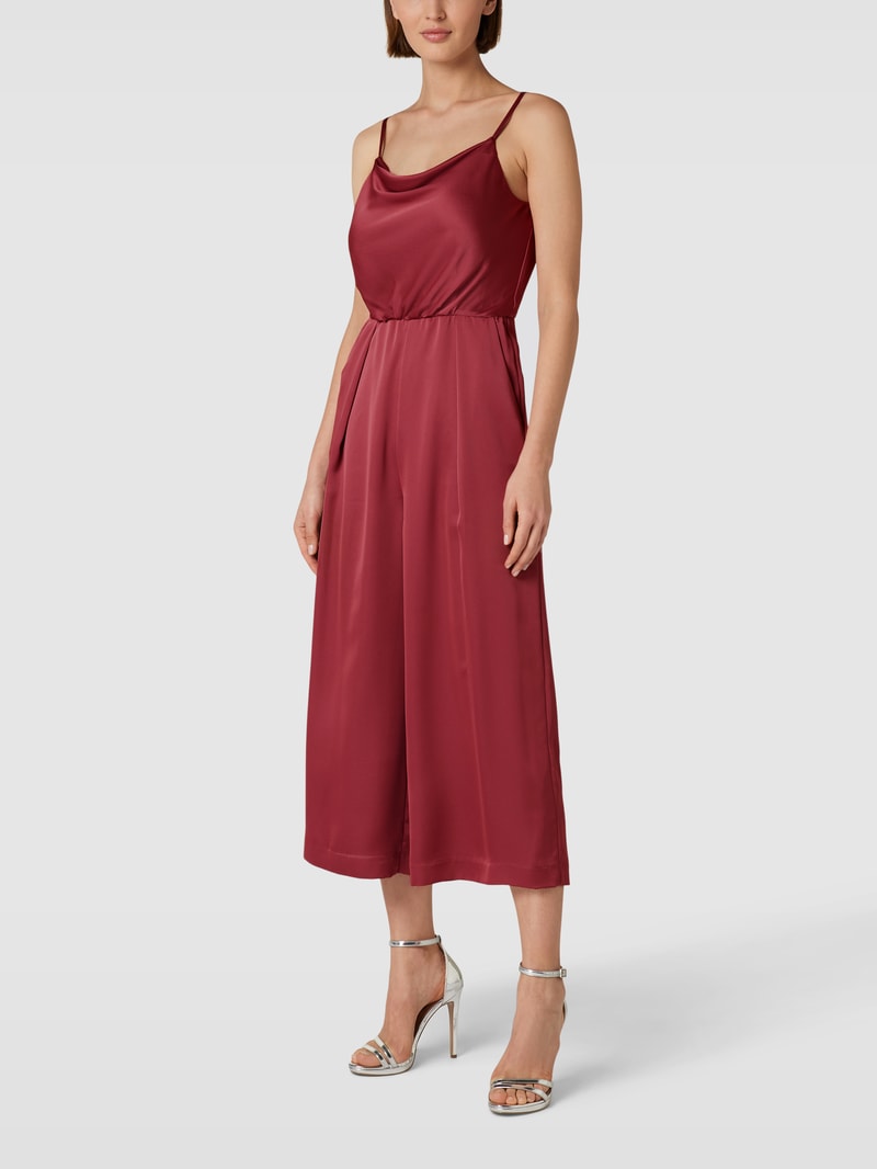 Jumpsuit mit Wasserfallausschnitt in rostrot