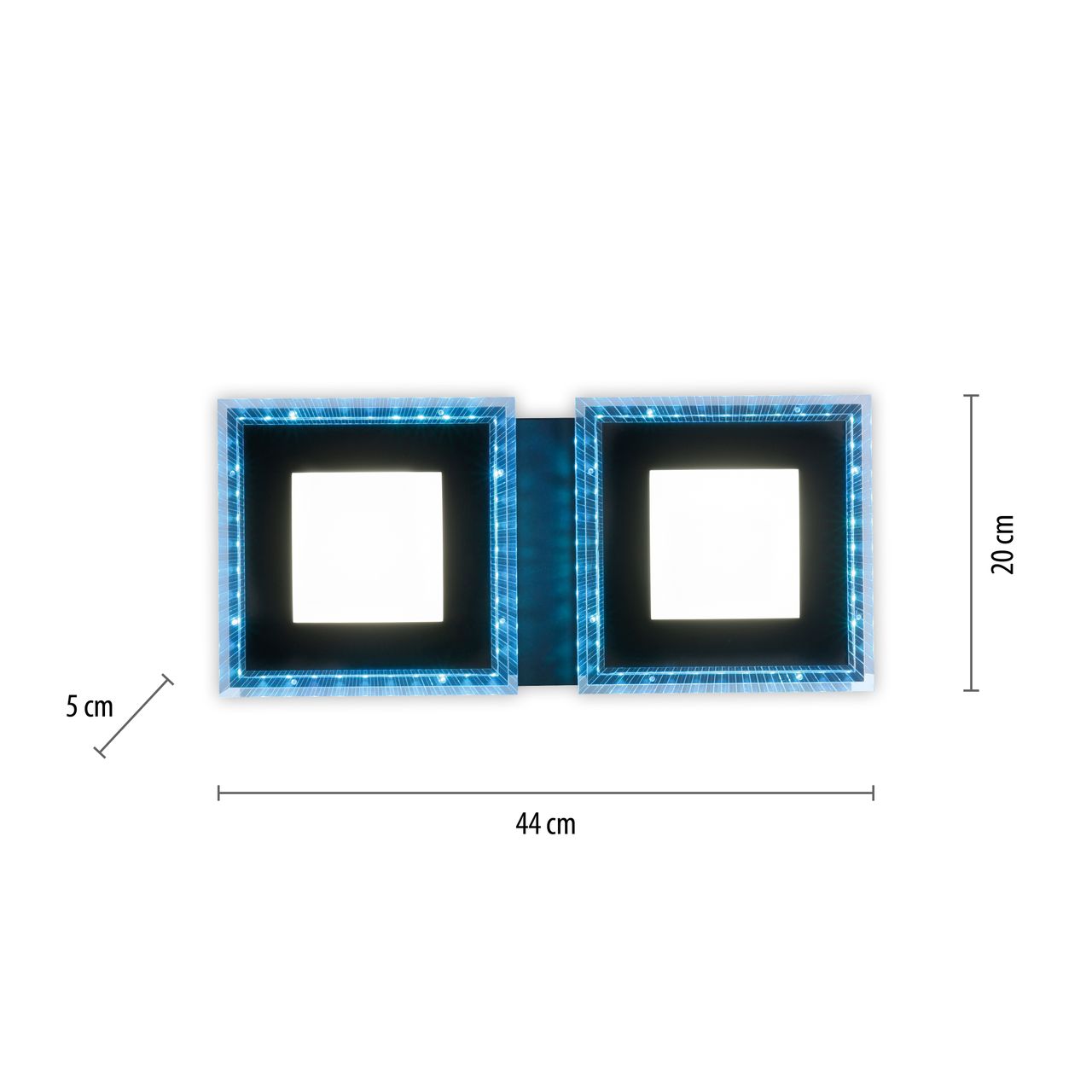 JUST LIGHT LED-Deckenleuchte ACRI, mit RGB Farbmodus, CCT, dimmbar, schwarz