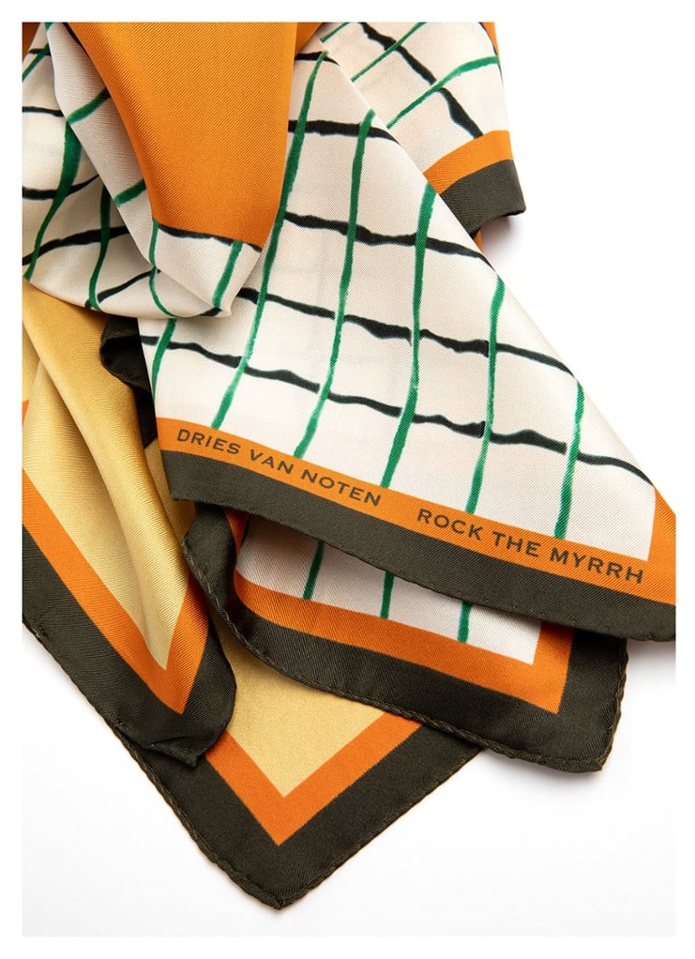 Dries Van Noten Rock the Myrrh Scarf - Jedwabny szal 75 x 75 cm