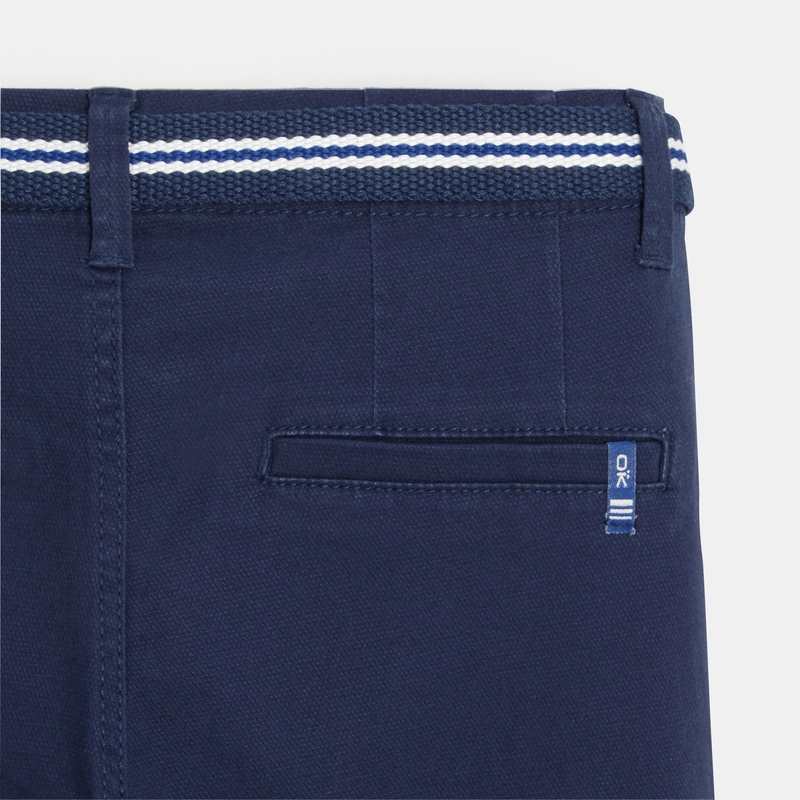 Bermuda en toile + ceinture bleu garçon
