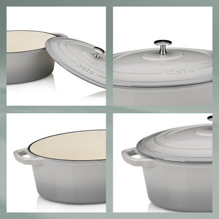 kela Bräter Calido Oval Grau 9,3 L