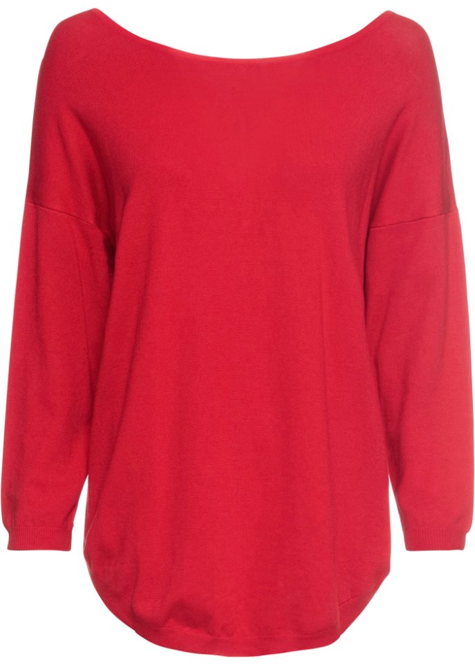 Pullover mit V-Ausschnitt hinten