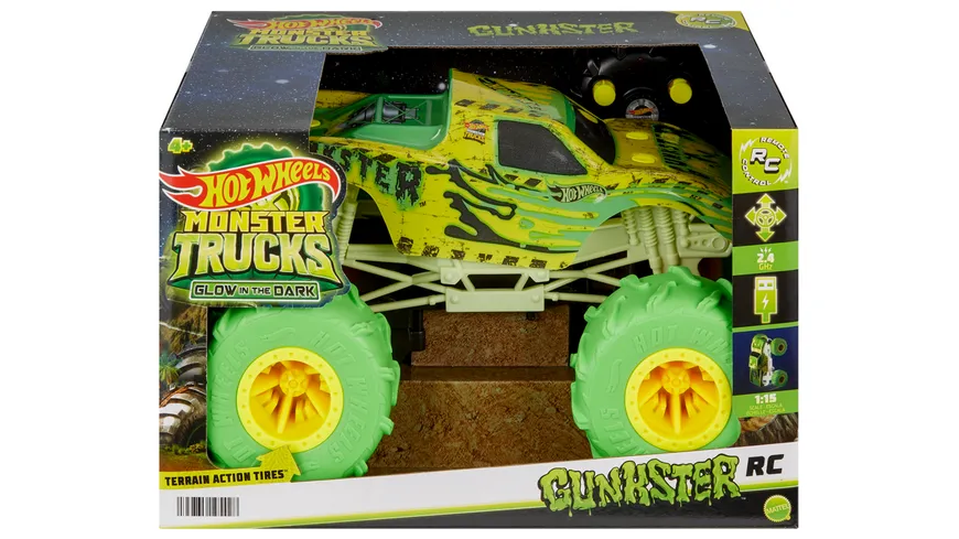 HOT WHEELS Monster Trucks 1:15 GUNKSTER ferngesteuertes Fahrzeug