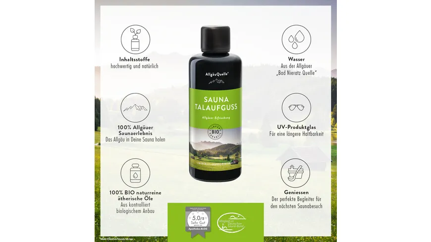 AllgäuQuelle Sauna Talaufguss Allgäuer Erfrischung 100 ml