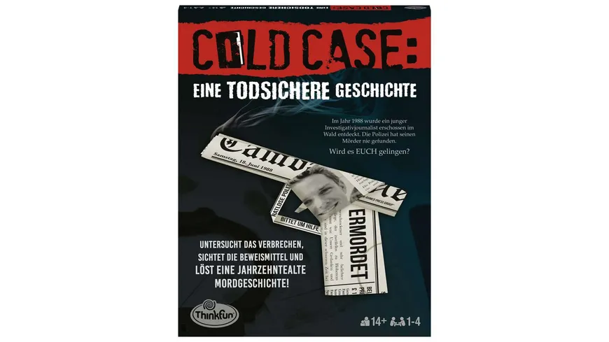 Thinkfun - Cold Case: Eine todsicher Geschichte. Der Krimi im eigenen Heim. Wer findet den Mörder?