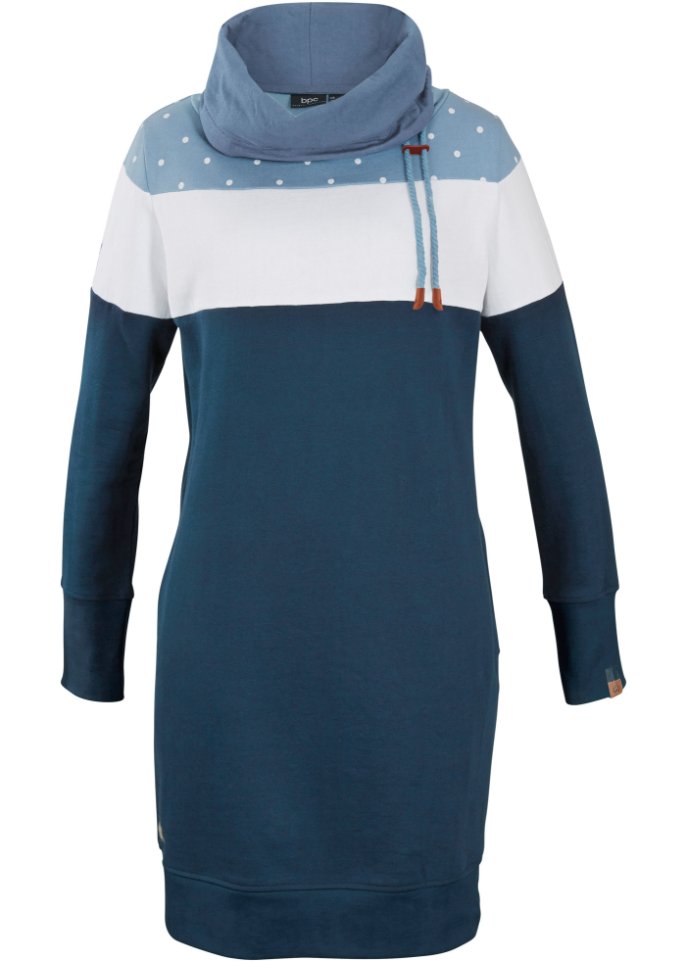 Sweatkleid mit großem Kragen