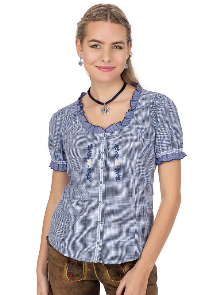OS-Trachten Bluse 451004-3439-48 in jeansblau günstig kaufen 48
