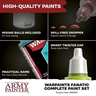 The Army Painter:  Warpaints Fanatic - Complete Paint Set (216 x 18ml)