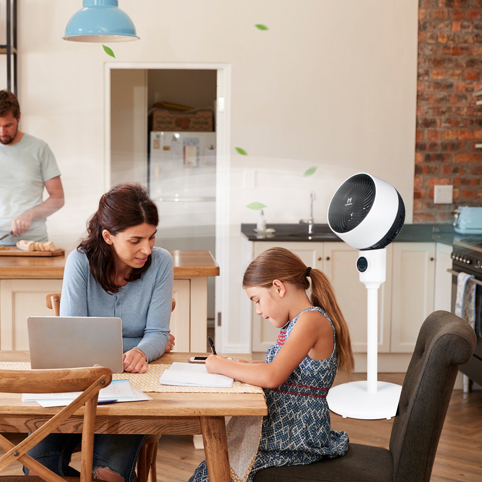 Homewit Turmventilator Standventilator Leise Ventilator mit Fernbedienung Timer-Einstellung, 3D Luftumwälzung für Schlafzimmer Wohnzimmer usw.