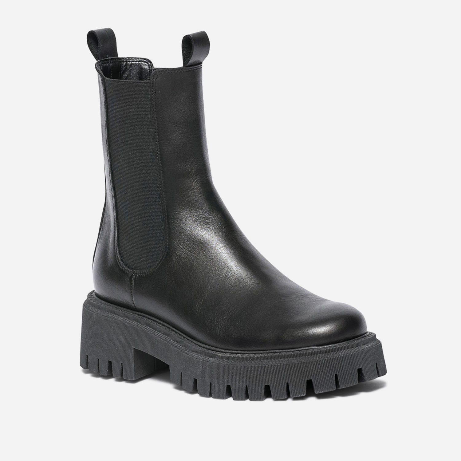 Chelsea boots TEXTO noir en cuir à semelle crantée