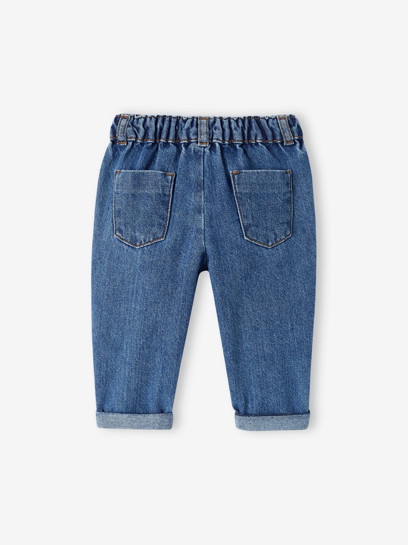 Jean mom fit bébé en denim stone