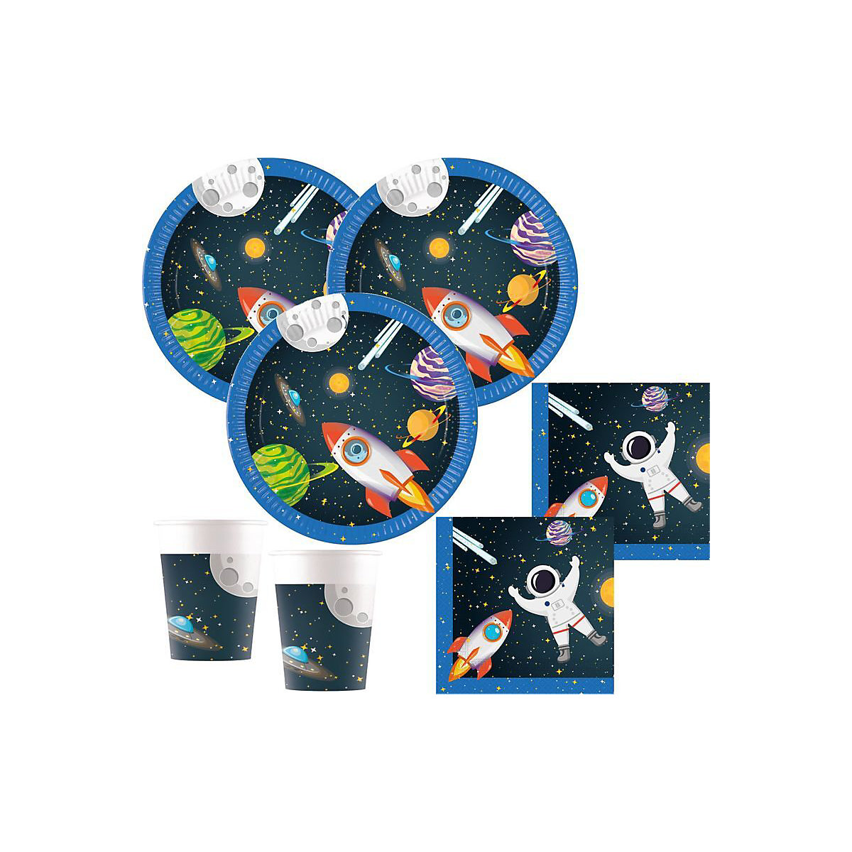 XL 58 Teile Weltraum Rakete Party Deko Set 8 Kinder