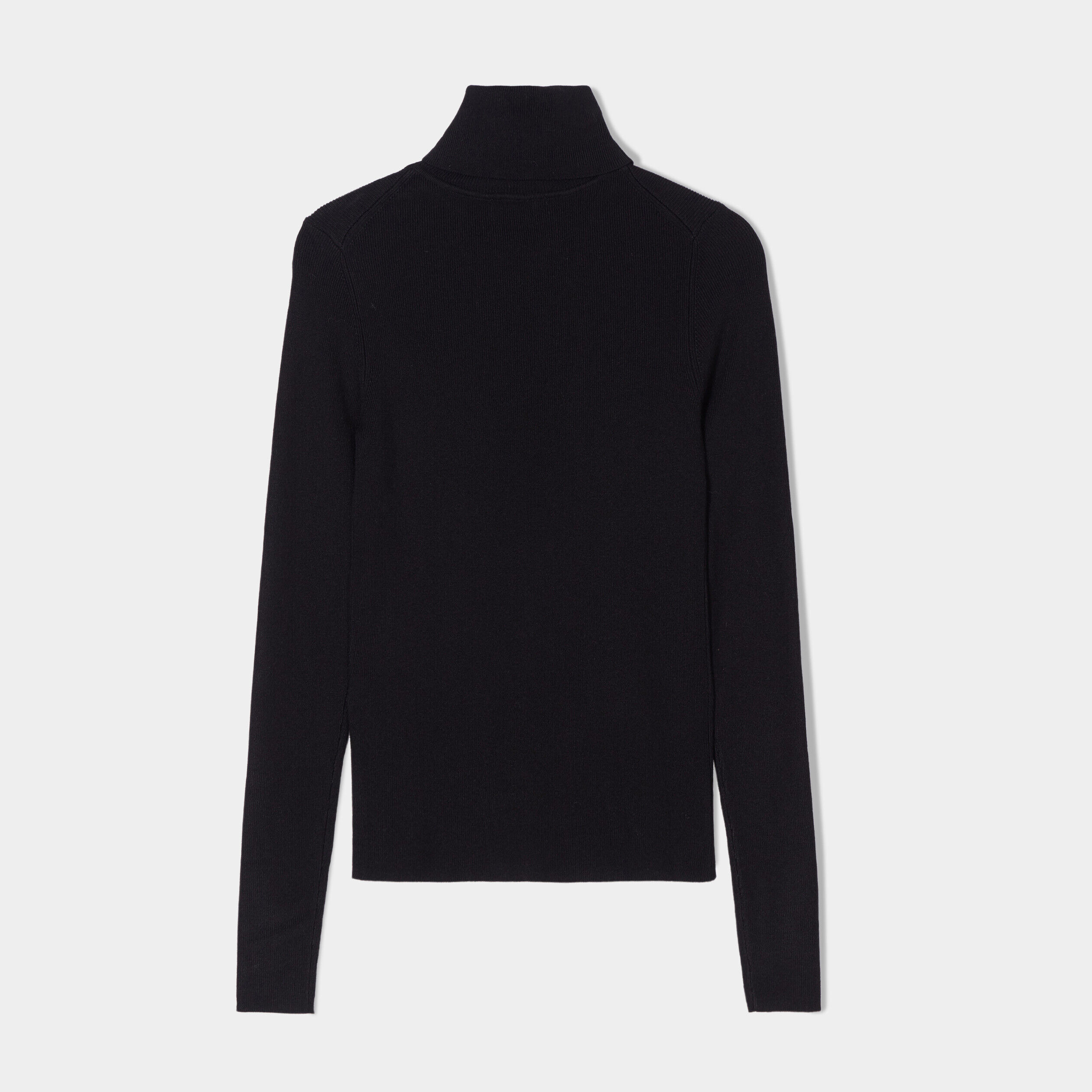 Pull côtelé col roulé noir femme | Cache Cache