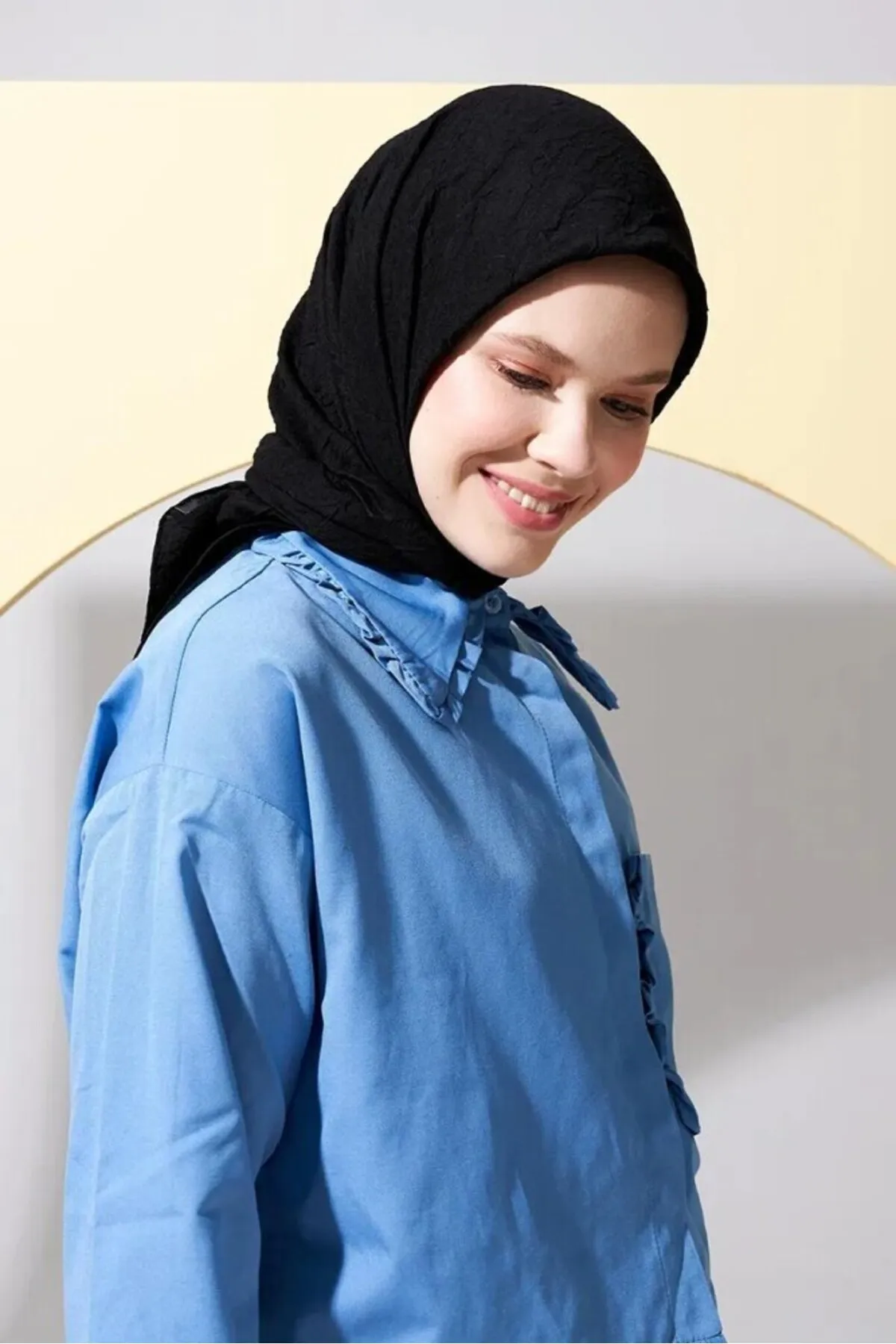 SOYTEMİZ  Hijab Damen-Schal aus Bio-Bambus, Schwarz