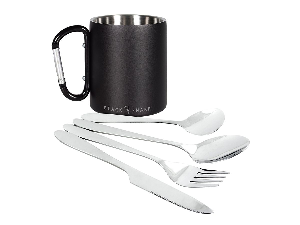 Black Snake 1-Person Karabiner Haken Tasse und Essbesteck