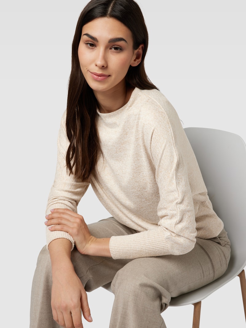 Sweatshirt mit Stehkragen Modell 'Sokola' in beige meliert