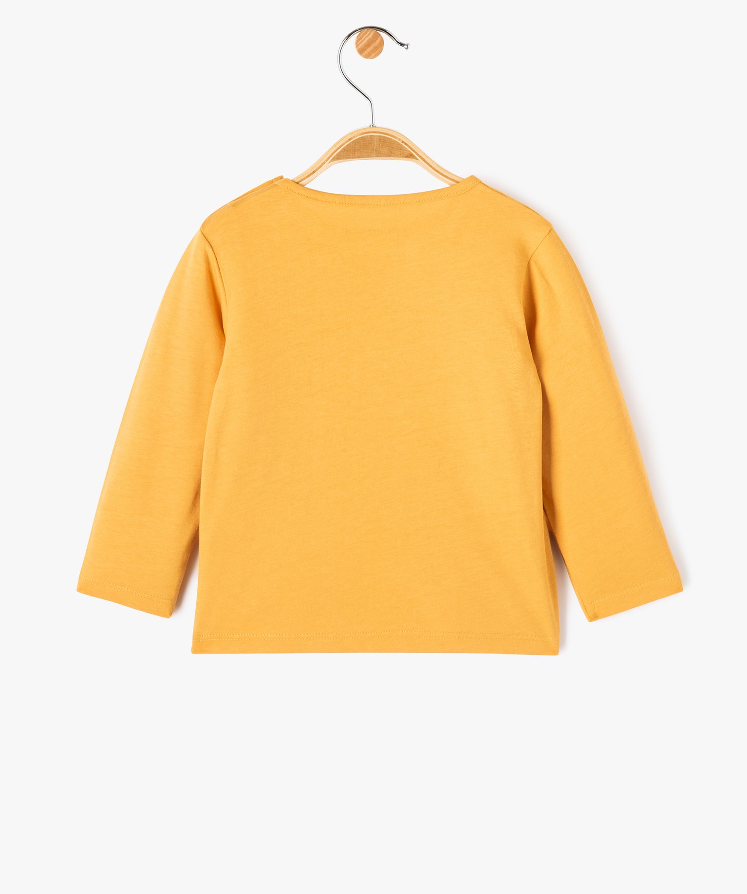 Tee-shirt à manches longues message pailleté bébé fille jaune | GEMO