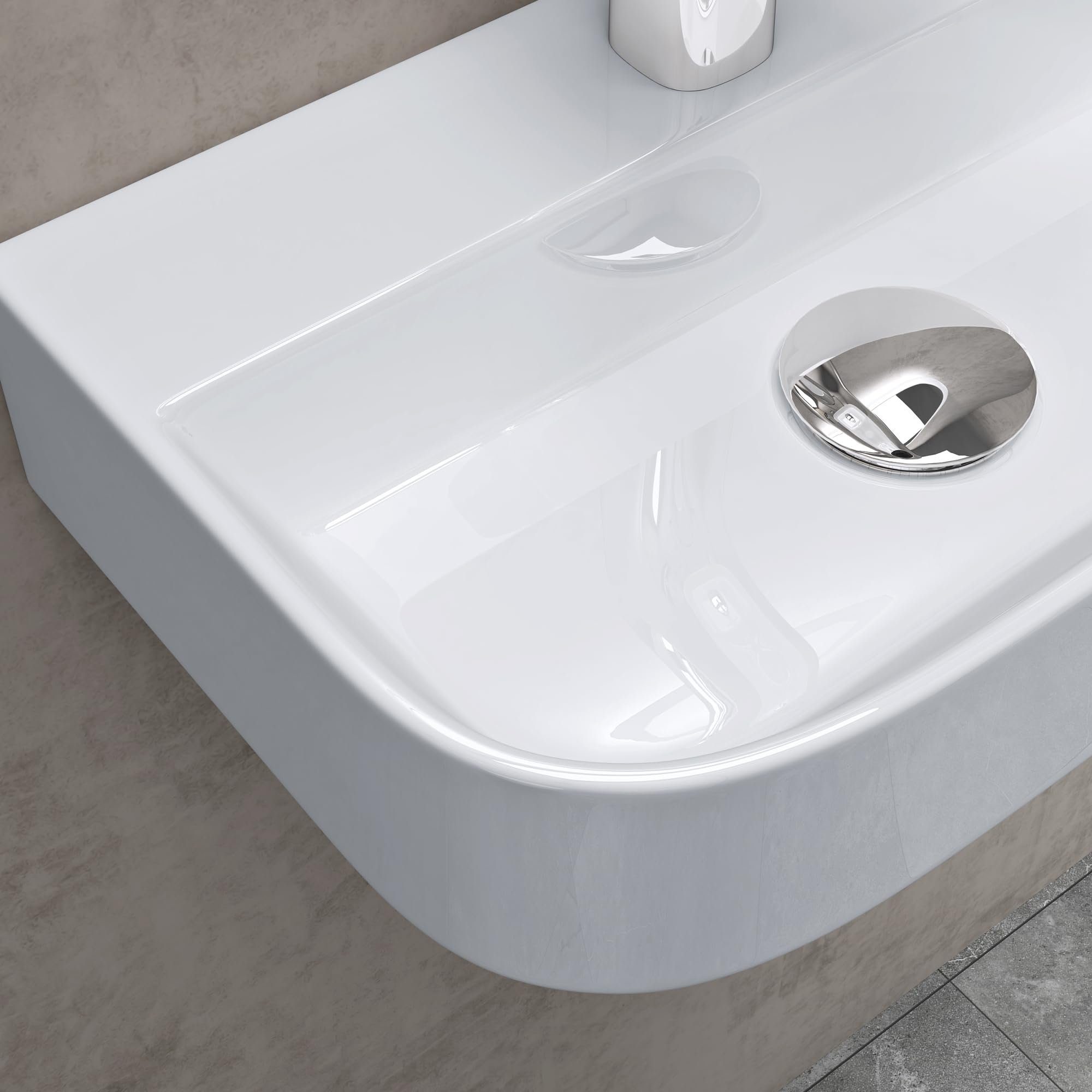 doporro Aufsatzwaschbecken Hängewaschbecken Keramik Gäste-WC Handwaschbecken Brüssel003