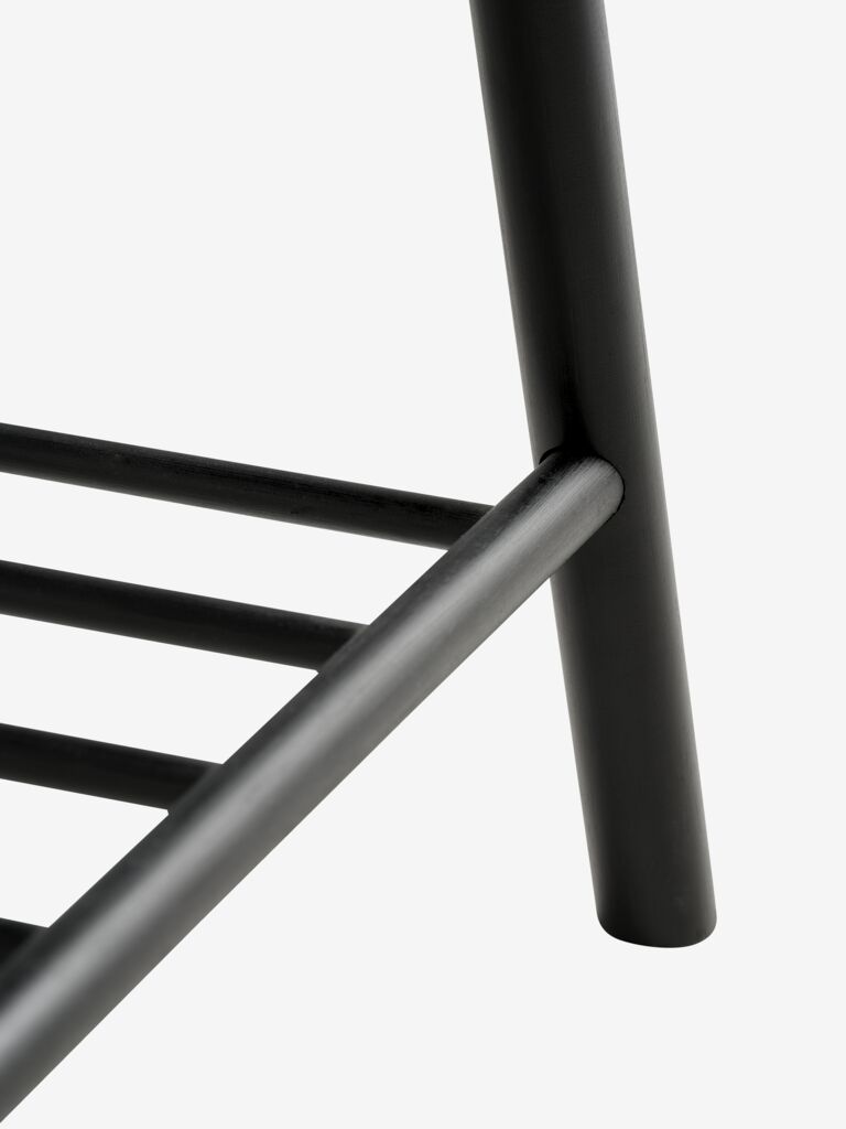 VANDSTED bench with shelf VANDSTED black fabric/black
