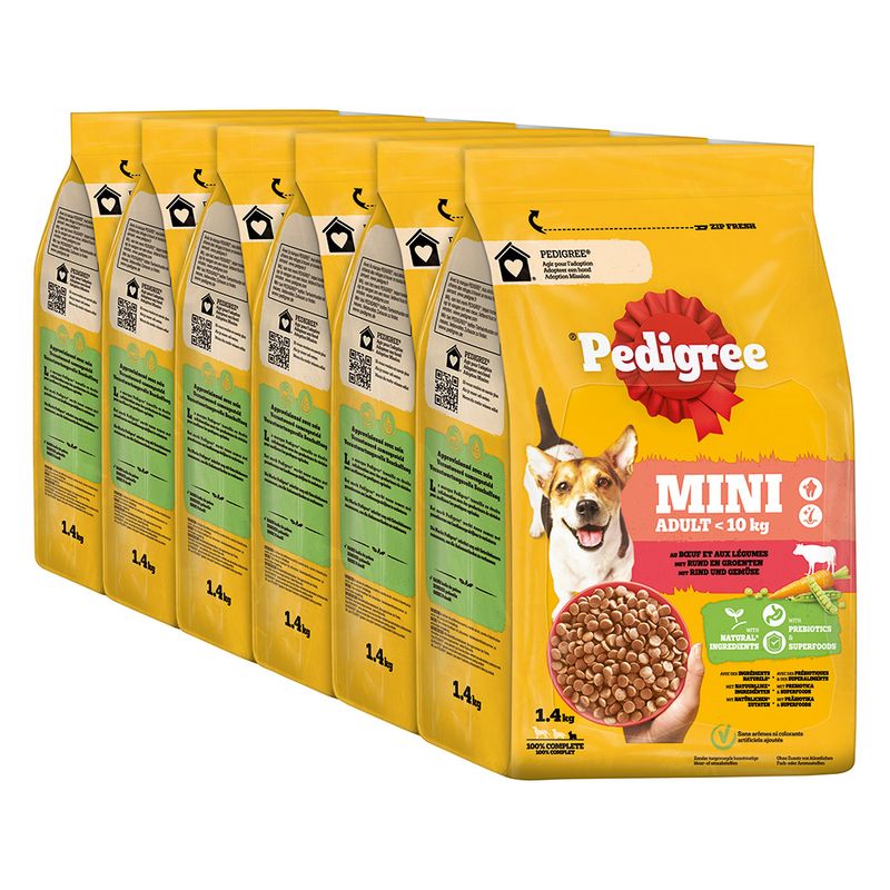 Pedigree Mini Adult <10 kg mit Rind & Gemüse