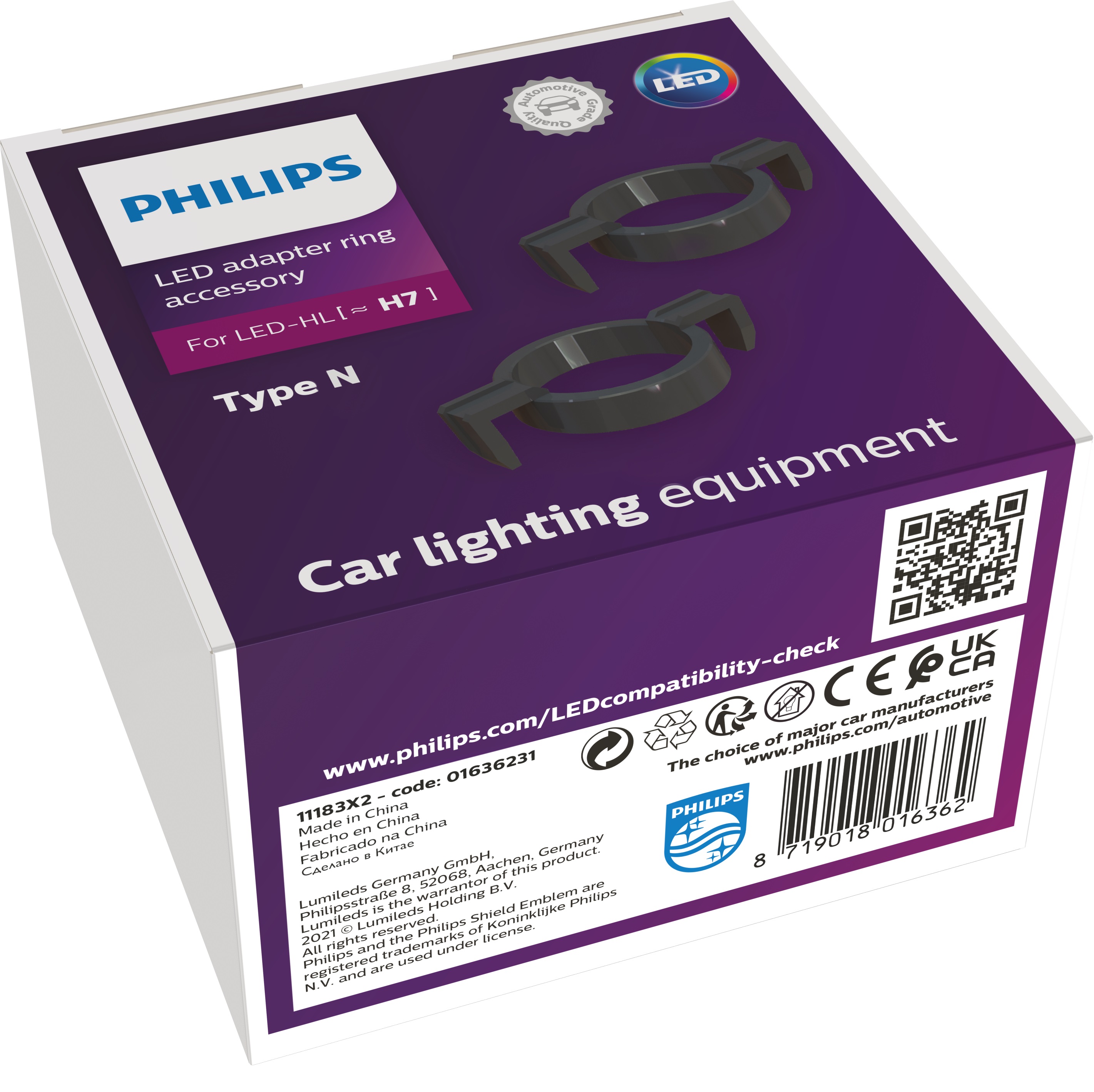PHILIPS Adapter-Ring H7-LED TYP N, 2 Stück - ATU
