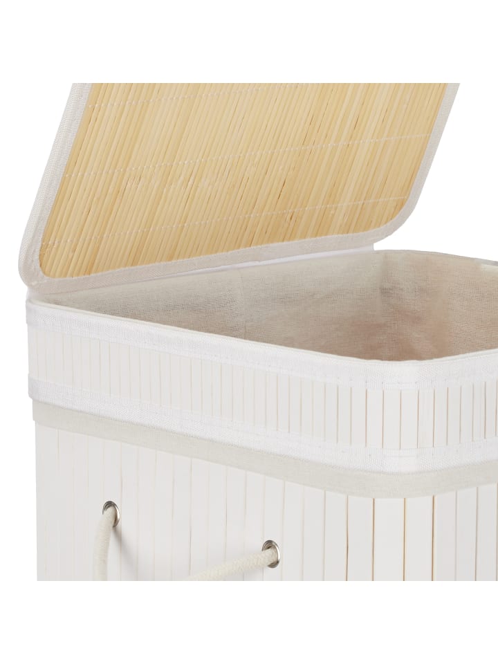 relaxdays Wäschekorb in Weiß - (B)36 x (H)63 x (T)36 cm günstig kaufen onesize
