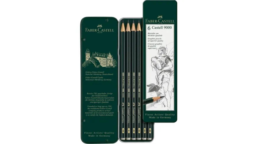 FABER-CASTELL Bleistift Castell 9000 6er Etui