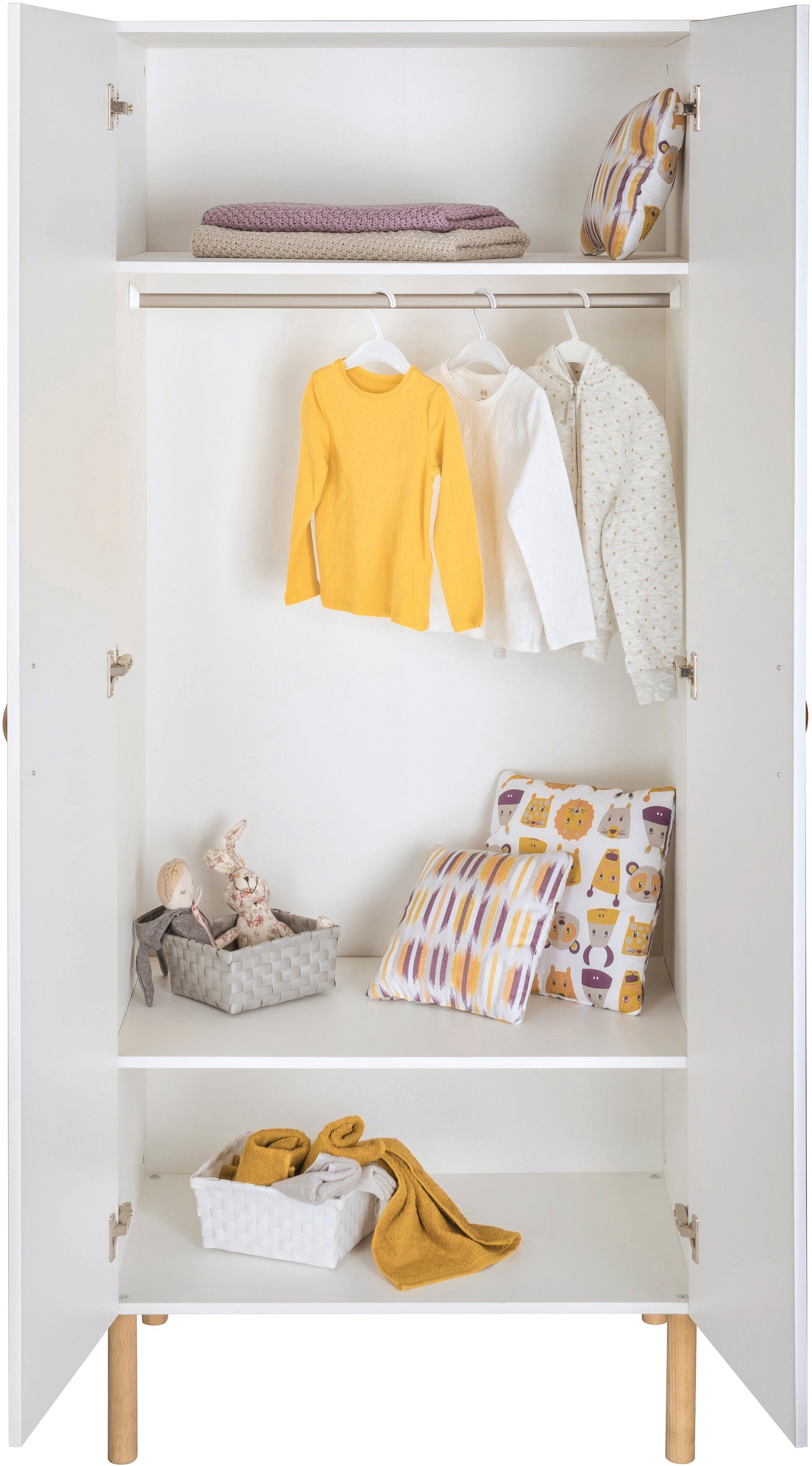 Schardt Babyzimmer-Komplettset Camiel White, (Set, 3-St., Kinderbett, Schrank, Wickelkommode), mit Kinderbett mit Umbauseiten, 2-trg. Schrank und Wickelkommode