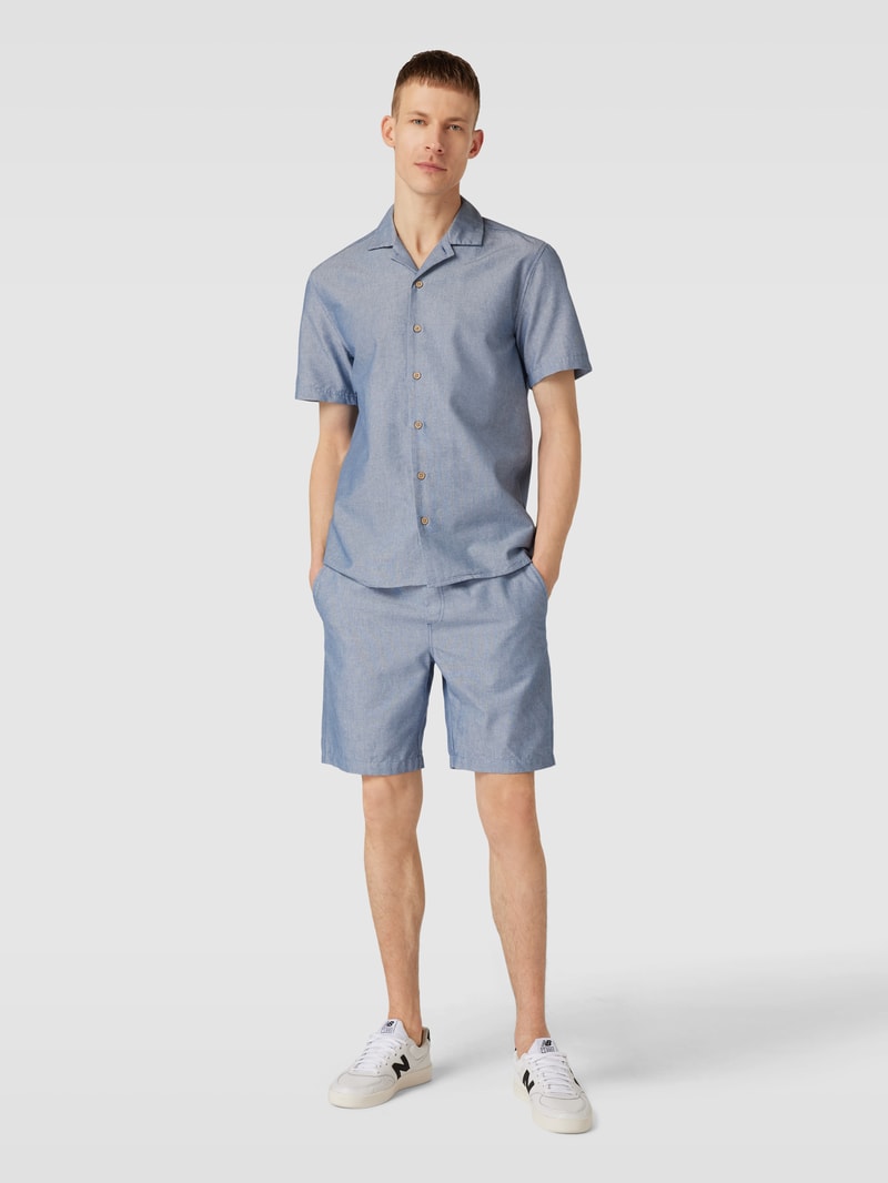 Shorts mit elastischem Bund Modell 'JAMES' in rauchblau