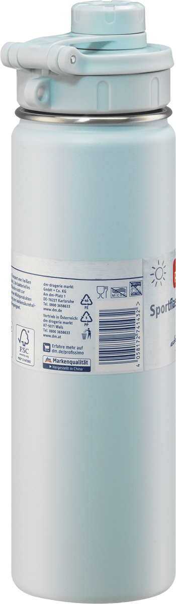Sportflasche aus Edelstahl hellblau, 900 ml
