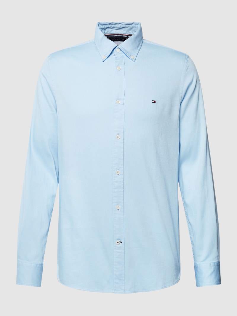 Slim Fit Freizeithemd mit Button-Down-Kragen Modell 'CORE' in hellblau
