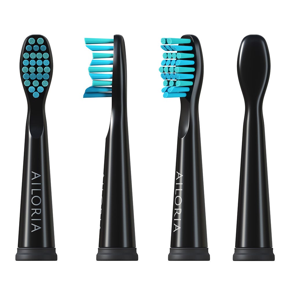 Ailoria Flash Travel Ersatzbürstenköpfe 6er Set Schwarz
