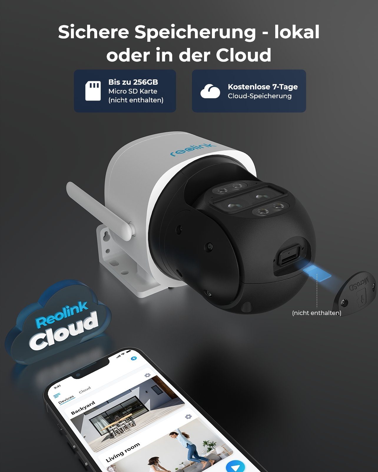 Reolink 2K Wired 4G Dual-Objektiv Trackmix Series G765 Überwachungskamera (Außenbereich, Pan &Tilt, Smarte Erkennung, Auto Tracking, 6X Hybridzoom)