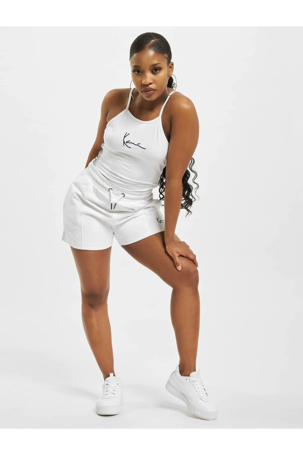 KARL KANI  Damen KKWQ22001WHT Small Signature Tape Top