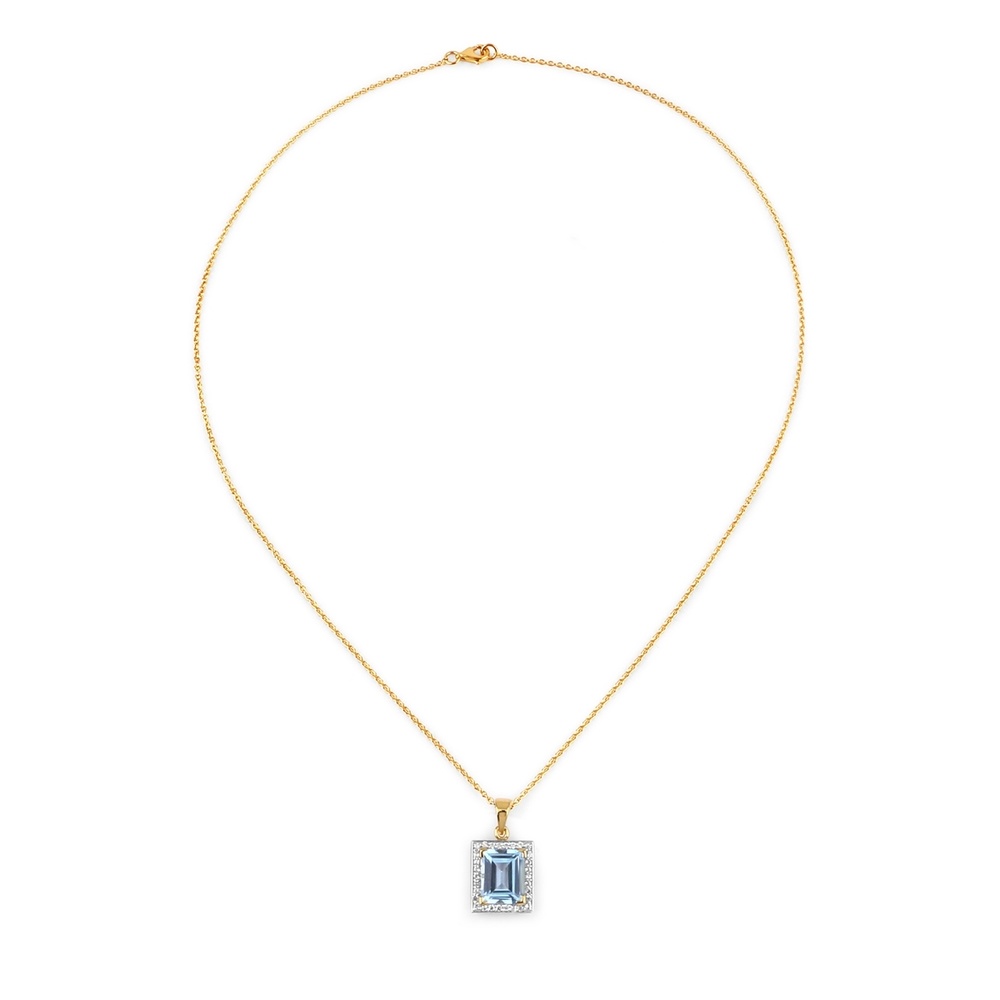 Rafaela Donata Chaîne Argent sterling Topaz bleu en Or jaune Bijoux