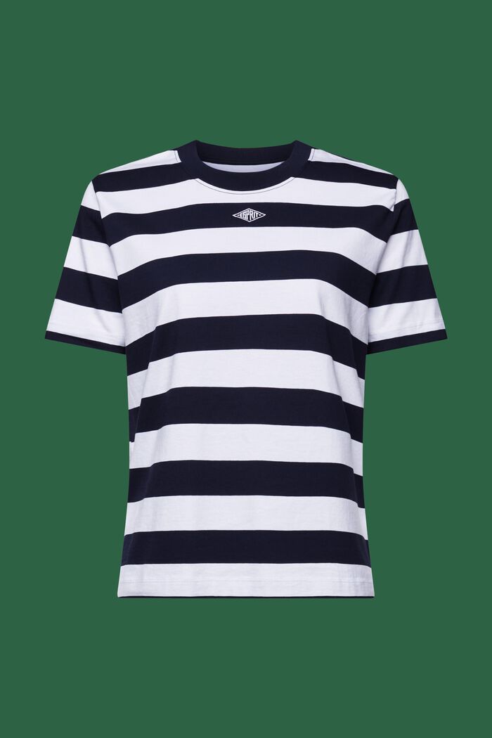Gestreiftes T-Shirt mit Logostickerei
