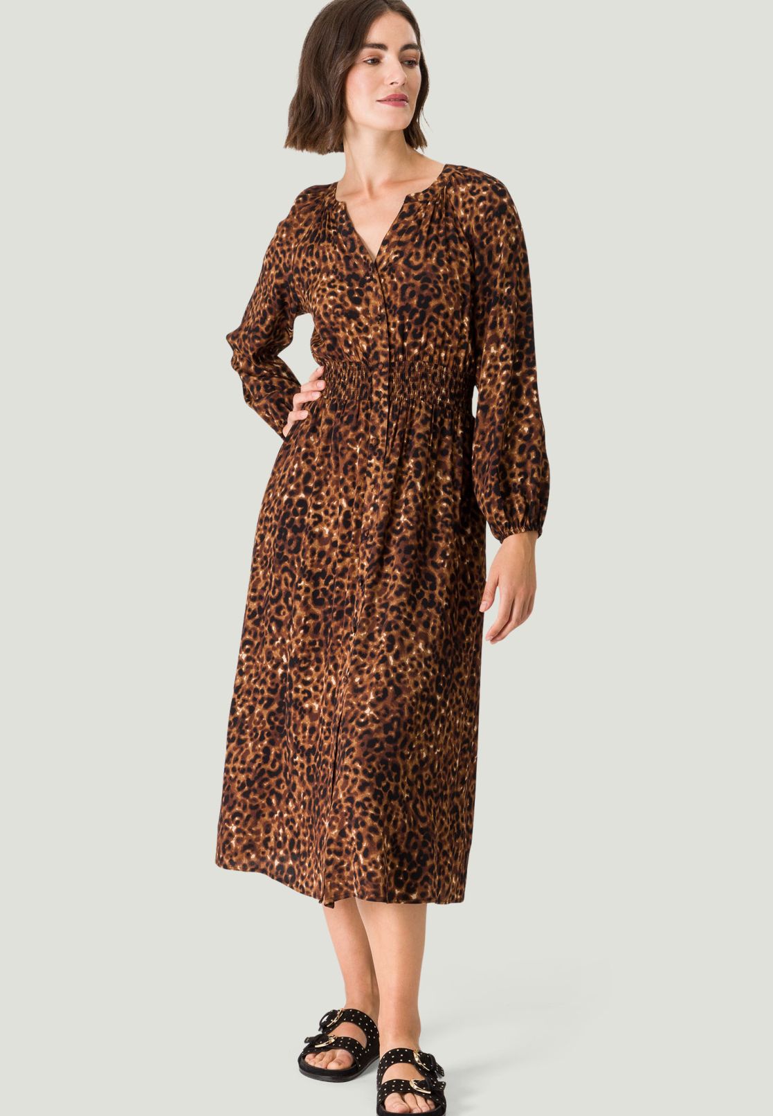 Midikleid mit Leoprint