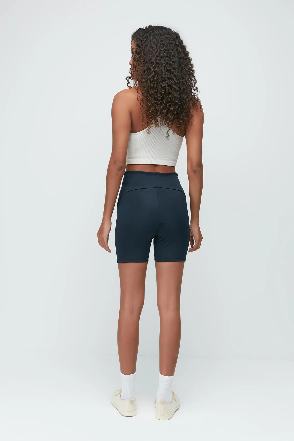 C&City  Karyoka Sportshorts mit hoher Taille, Leggings 9411, Marineblau