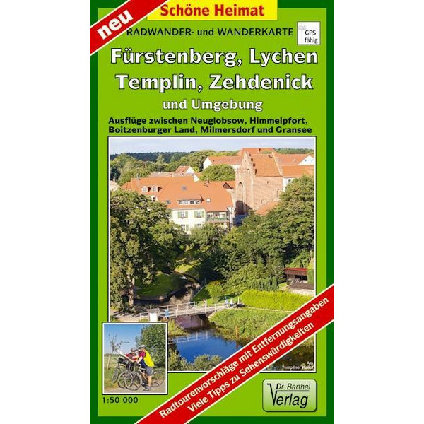 Radwander- und Wanderkarte Fürstenberg, Lychen, Templin, Zehdenick und Umgebung1 : 50 000 - Wanderkarte